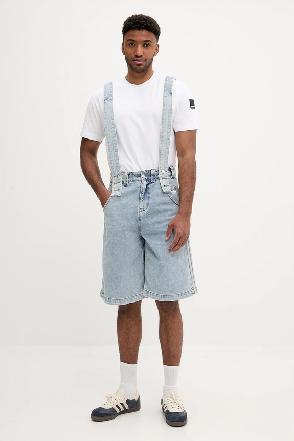 adidas Originals ogrodniczki jeansowe Pride x Jeremy Scott niebieski JY2022