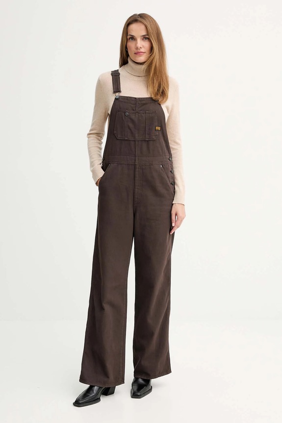 G-Star salopetă din denim Straight Dungaree maro D26926.E078