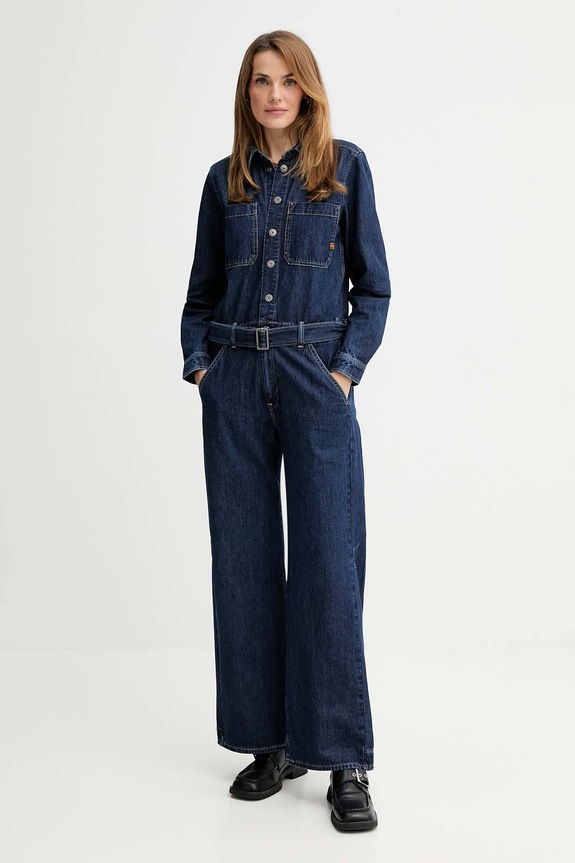 Rifľový overal G-Star Belted 3D Loose rifľovina tmavomodrá D26877.E090