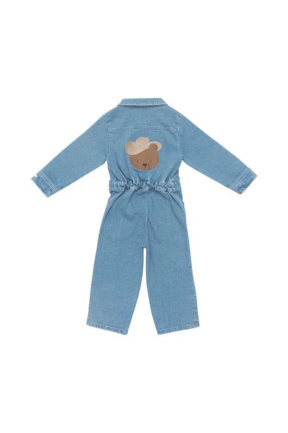 Dievča Detský bavlnený overal Donsje Lard Denim Jumpsuit Western Bear 4104501 modrá