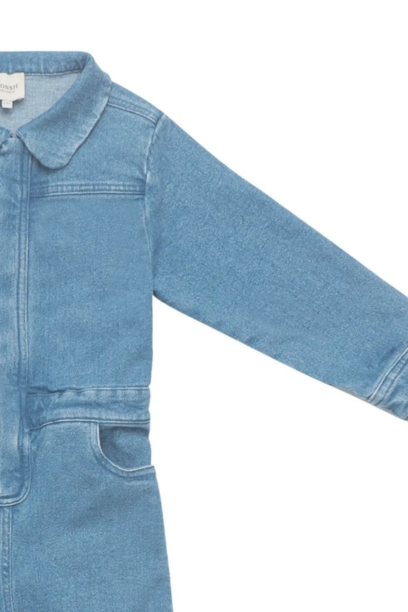 Detský bavlnený overal Donsje Lard Denim Jumpsuit Western Bear modrá 4104501