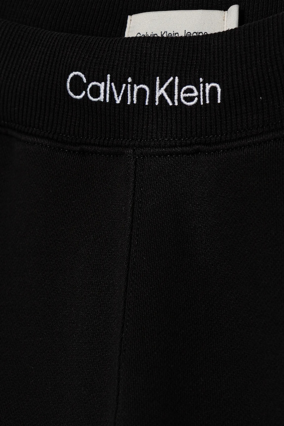 BIMBO Calvin Klein Jeans pantaloni tuta in cotone bambino/a WB EMBROIDERY TERRY J IB0IB02538.9BYA nero