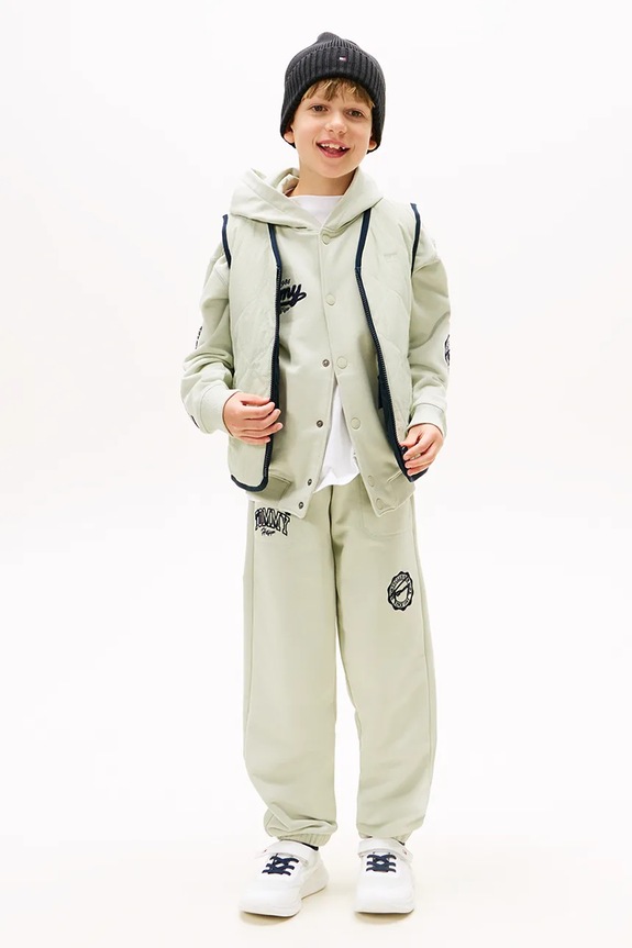 Tepláky Tommy Hilfiger s reguláciou tyrkysová KB0KB09700.9BYA