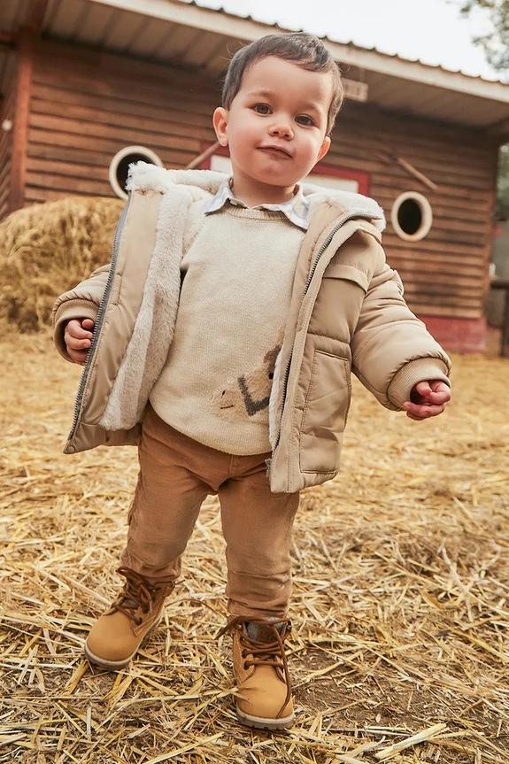 Mayoral spodnie niemowlęce z elastanem brązowy 542.3C.Baby.9BYA