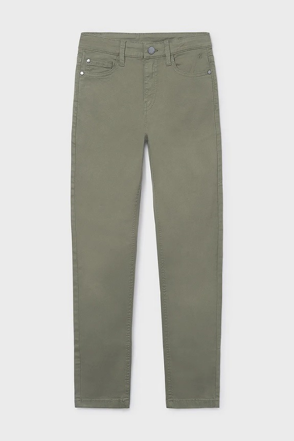 Детские брюки Mayoral slim fit basic с эластаном зелёный 582.7D.Junior.9BYA