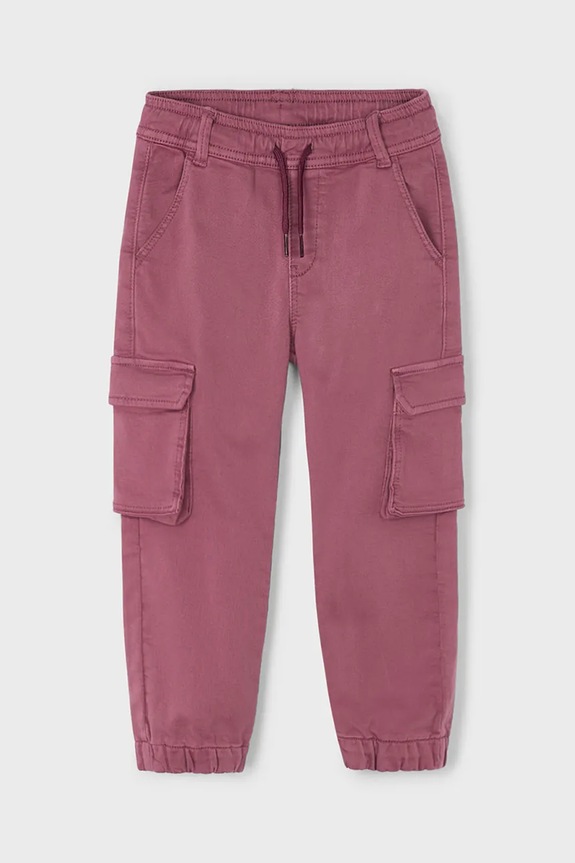 Mayoral spodnie dziecięce cargo soft 4567.5F.Mini.9BYA bordowy AW25