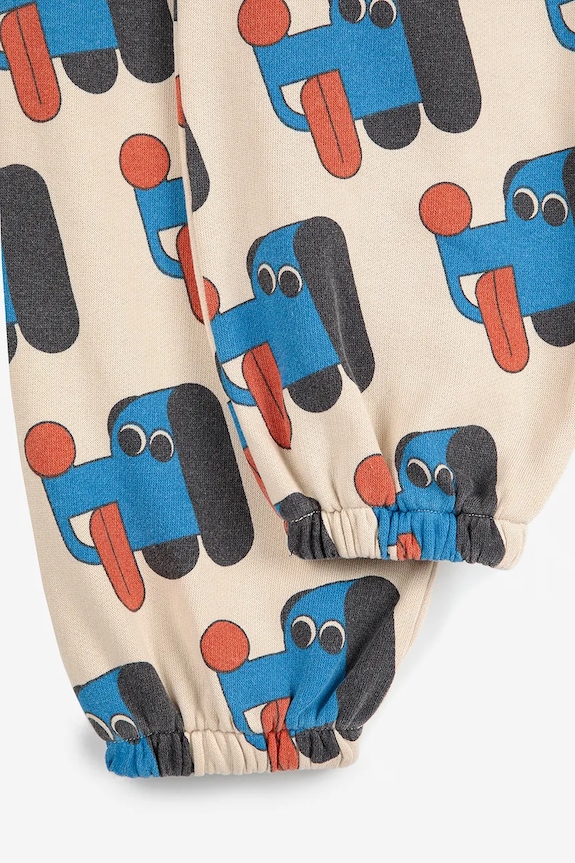 Bobo Choses spodnie bawełniane dziecięce Doggy Mate 225AC064 beżowy