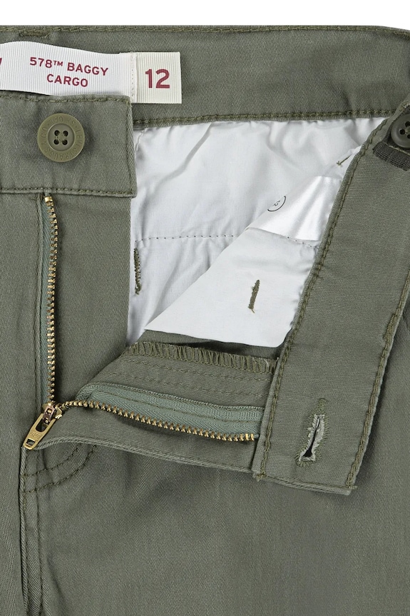 Levi's spodnie dziecięce 578 BAGGY FIT CARGO PANTS 9EN809 zielony