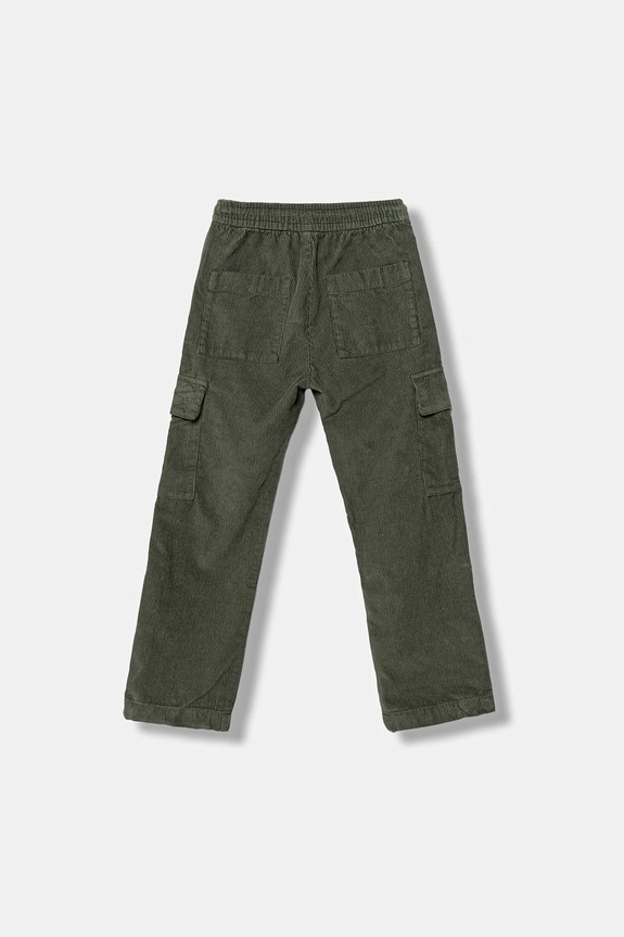 Detské menčestrové nohavice Calvin Klein Jeans IB0IB02554.9BYA zelená AW25