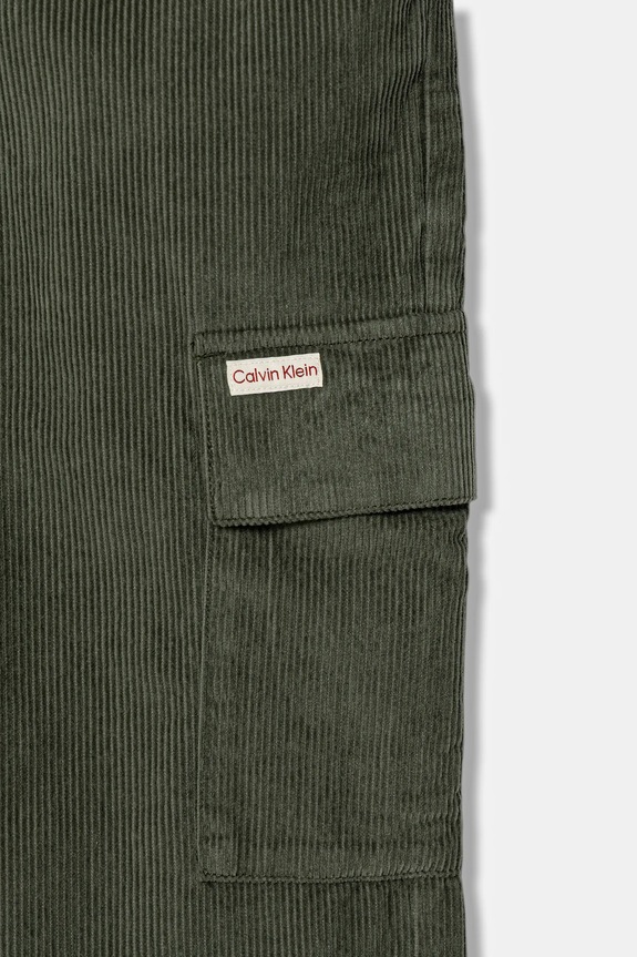 Chlapec Detské menčestrové nohavice Calvin Klein Jeans IB0IB02554.9BYA zelená