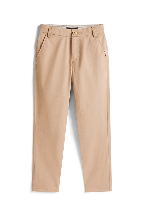 Dječje hlače s pamukom Tommy Hilfiger KB0KB09638.104.122.9BYA smeđa AW25