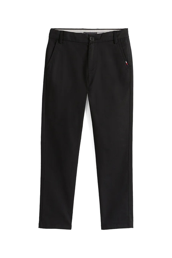 Detské bavlnené nohavice Tommy Hilfiger KB0KB09638.128.176.9BYA čierna AW25