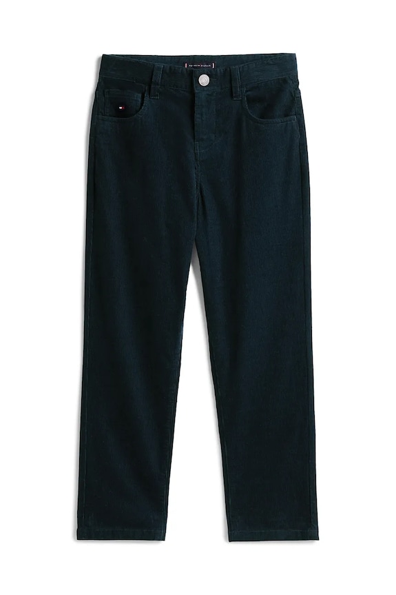 Tommy Hilfiger spodnie bawełniane dziecięce KB0KB09978.9BYA granatowy AW25