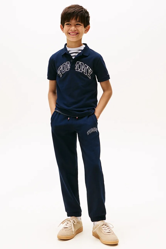 Παντελόνι φόρμας Tommy Hilfiger πλεκτό ύφασμα σκούρο μπλε KB0KB09905.9BYA