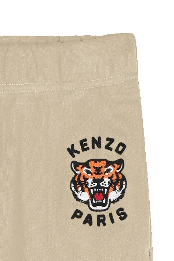 Chłopiec Kenzo Kids spodnie dresowe bawełniane dziecięce K61455.162 beżowy
