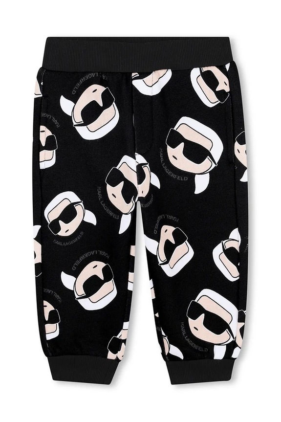 Бавовняні штани для немовлят Karl Lagerfeld Z30662.71.81 чорний AW25