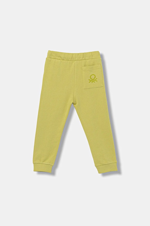 United Colors of Benetton pantaloni de trening din bumbac pentru copii 3J70GF010.P.Season.9BYA verde AW25