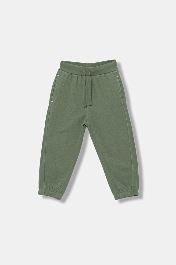 United Colors of Benetton gyerek pamut melegítőnadrág dzsörzé zöld 3NBMGF053.P.seasonal