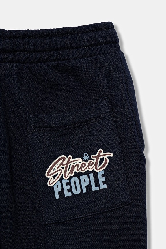 Băieți United Colors of Benetton pantaloni de trening din bumbac pentru copii 3J68GF04Z.P.seasonal bleumarin