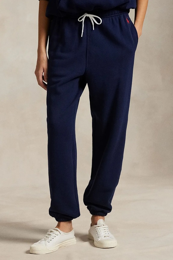 Polo Ralph Lauren tepláky s bavlnou dámské hladký námořnická modř 211971694