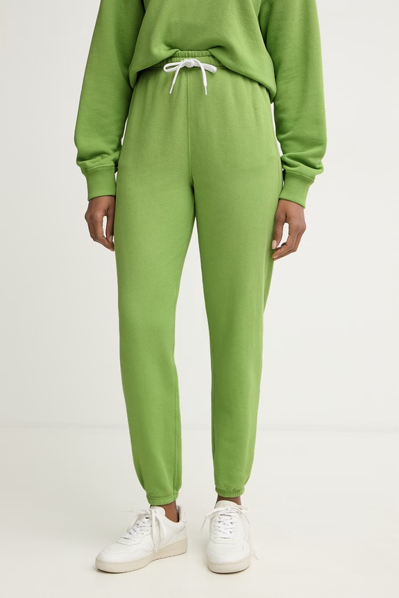 Polo Ralph Lauren spodnie dresowe damskie z bawełną dzianina zielony 211971694