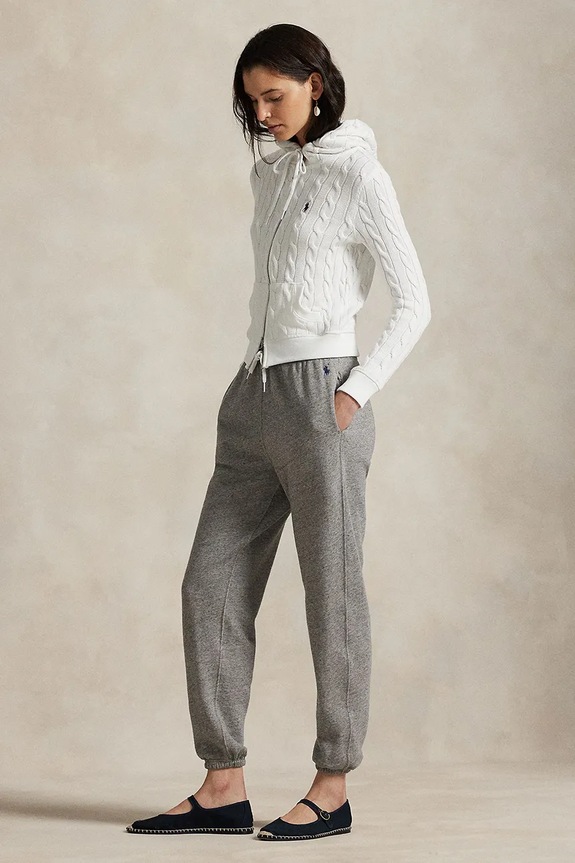 Oblečení Polo Ralph Lauren tepláky dámské s bavlnou 211971694 šedá