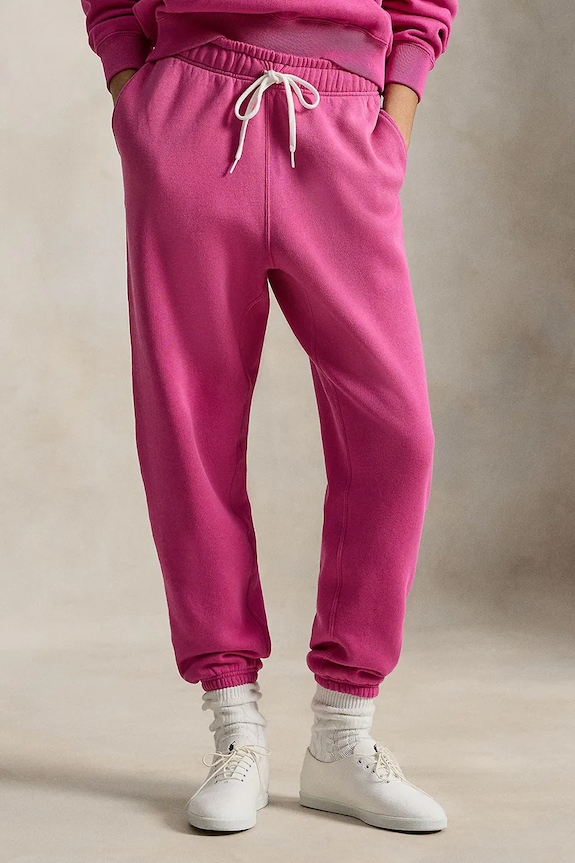 Polo Ralph Lauren spodnie dresowe damskie dzianina różowy 211971700