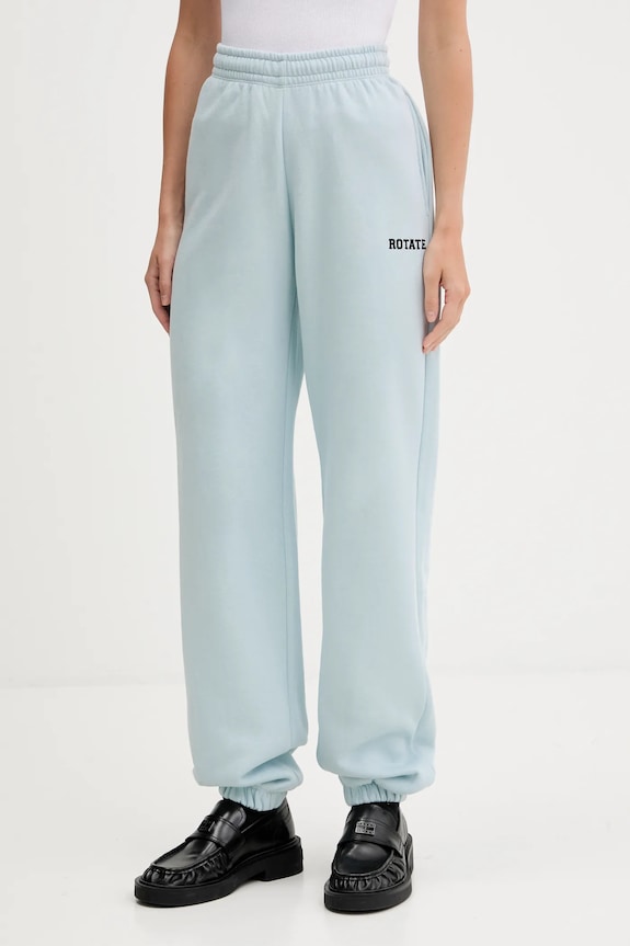 Rotate pantaloni de trening din bumbac uni albastru 114378184