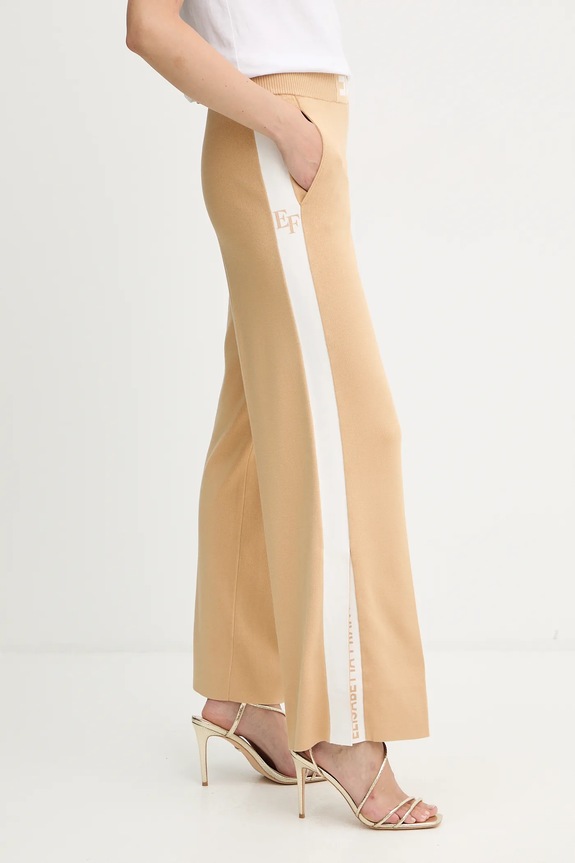 Elisabetta Franchi spodnie dresowe KP69S56E2 beżowy AW25