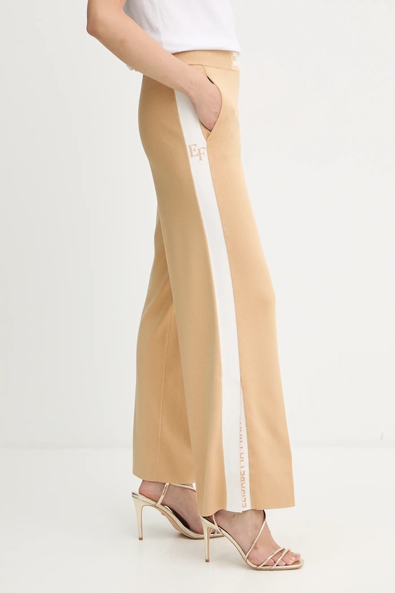 Elisabetta Franchi spodnie dresowe KP69S56E2 beżowy AW25