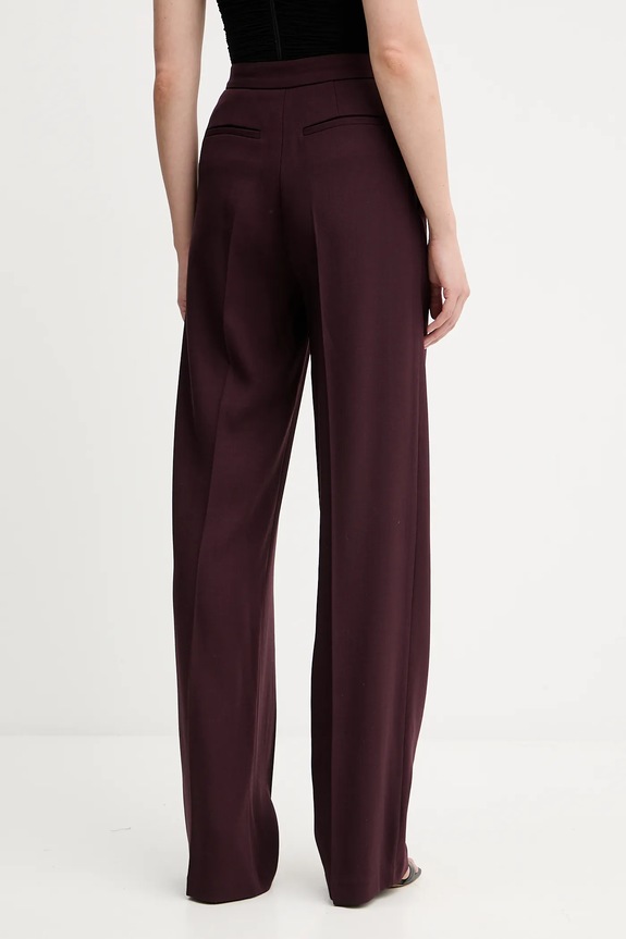 Îmbrăcăminte Elisabetta Franchi pantaloni din lână PA12356E2 burgundia