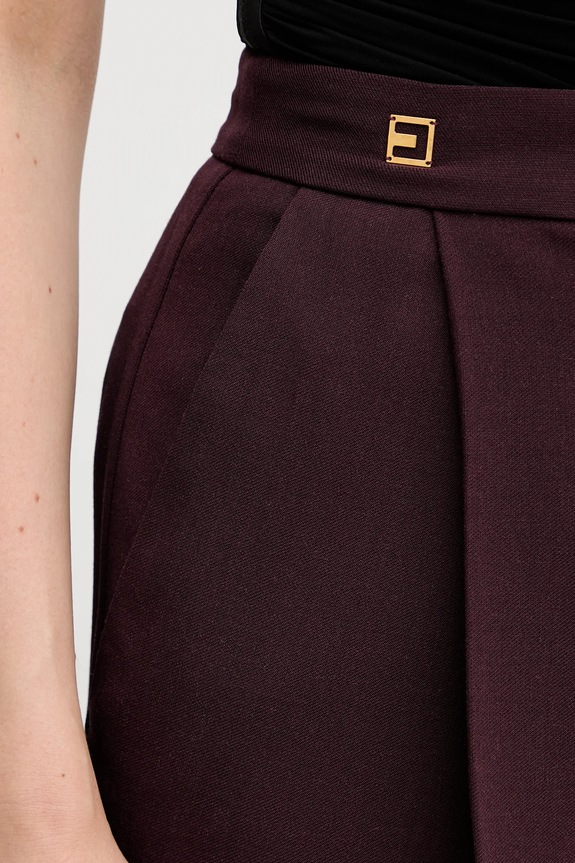 Elisabetta Franchi pantaloni din lână burgundia PA12356E2