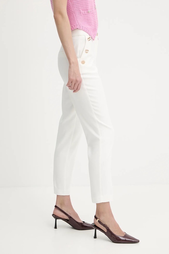Morgan Παντελόνι slim fit γυναικείο με ελαστάν λευκό 251.PKY.F