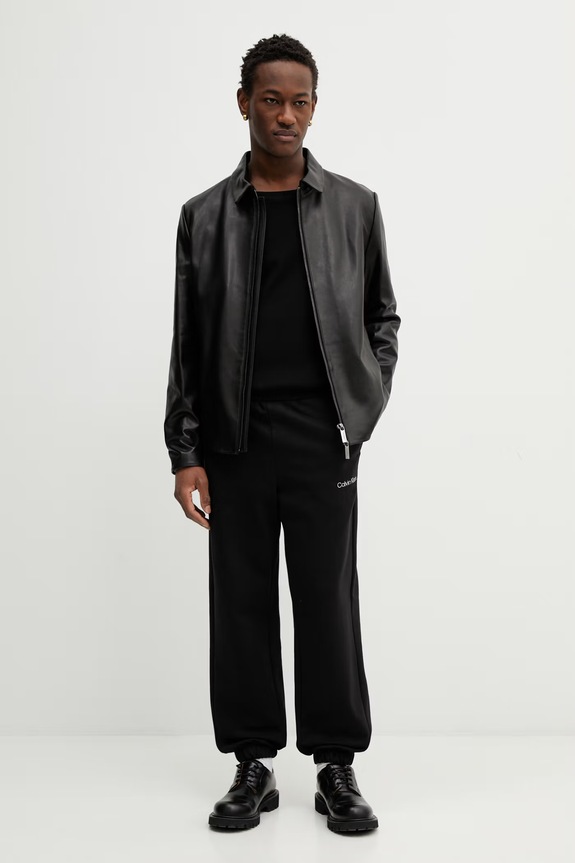 Bavlnené tepláky Calvin Klein LV044C904G čierna SS26