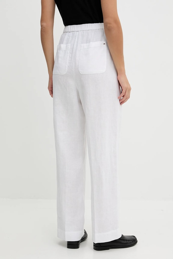 Îmbrăcăminte Tommy Hilfiger pantaloni din in WW0WW46823 alb