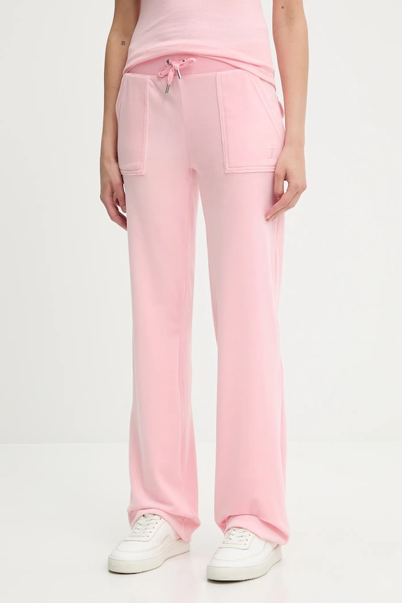 Juicy Couture melegítőnadrág DEL RAY POCKETED PANT elasztánnal rózsaszín JCAP180