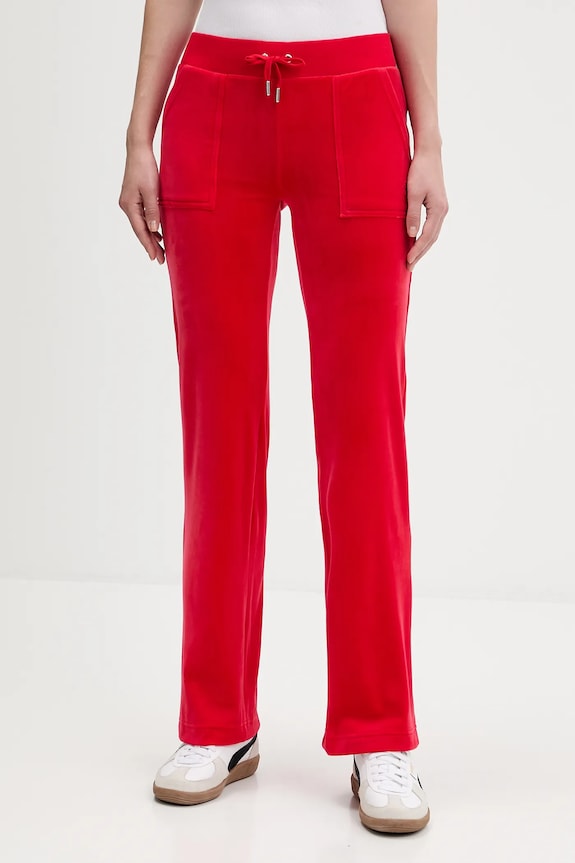 Juicy Couture melegítőnadrág DEL RAY POCKETED PANT elasztánnal piros JCAP180
