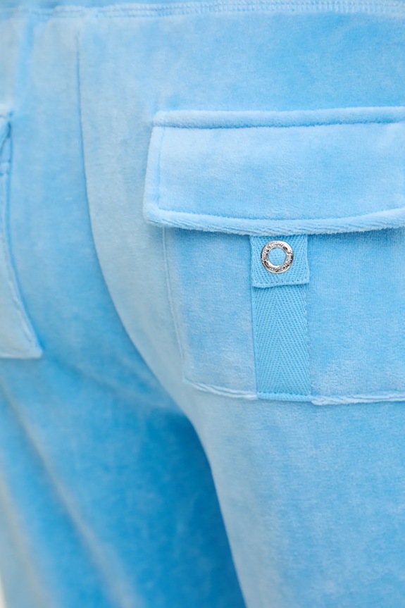 Juicy Couture velúr melegítőnadrág CAISA LOW RISE PANT kék JCSEBJ008