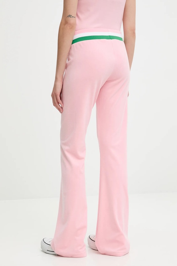 Oblečenie Velúrové tepláky Juicy Couture CHRISTINE STRIPE LOW RISE JCWBJ225352 ružová