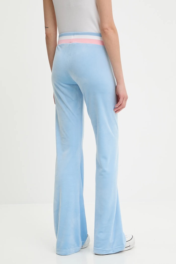 Oblečenie Velúrové tepláky Juicy Couture CHRISTINE STRIPE LOW RISE JCWBJ225352 modrá