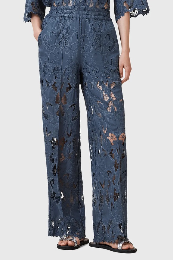 Kalhoty AllSaints CHARLI W080TC modrá AW25