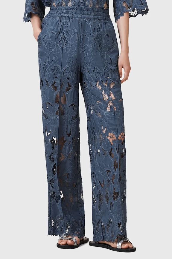 Kalhoty AllSaints CHARLI W080TC modrá AW25