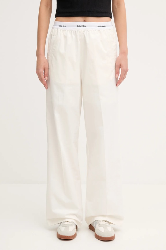 Βαμβακερό παντελόνι Calvin Klein Jeans βαμβάκι μπεζ LV044C403G