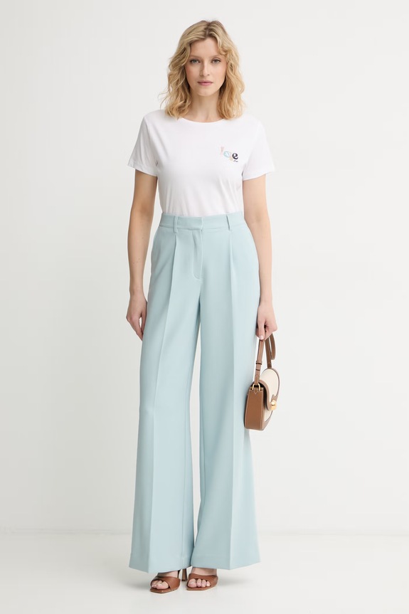 BOSS Orange брюки wide leg женские C_Tiwi2 50545580 голубой SS26