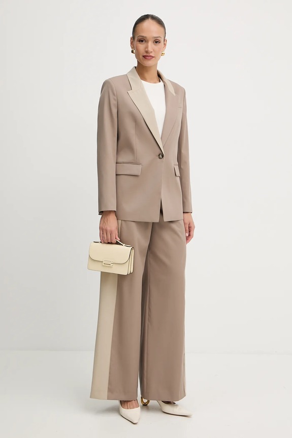 Vlnené nohavice BOSS Tianal 50543410 béžová AW25