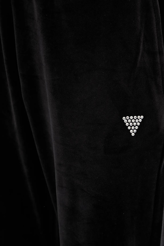 Guess pantaloni da tuta in velluto COUTURE nero V3BB27.K0232