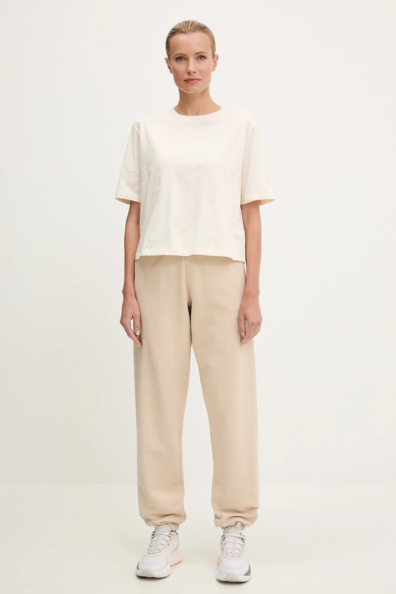 Βαμβακερό παντελόνι Guess PRIMULA V5YB17.KCRP0 μπεζ AW25