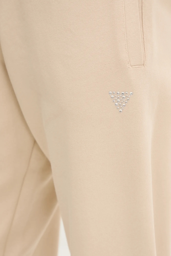 Βαμβακερό παντελόνι Guess PRIMULA μπεζ V5YB17.KCRP0