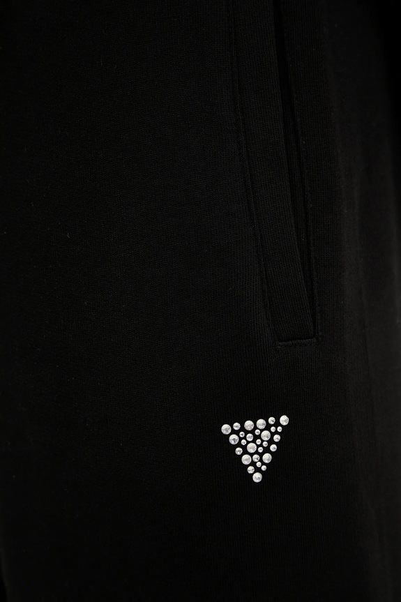 Βαμβακερό παντελόνι Guess PRIMULA μαύρο V5YB17.KCRP0