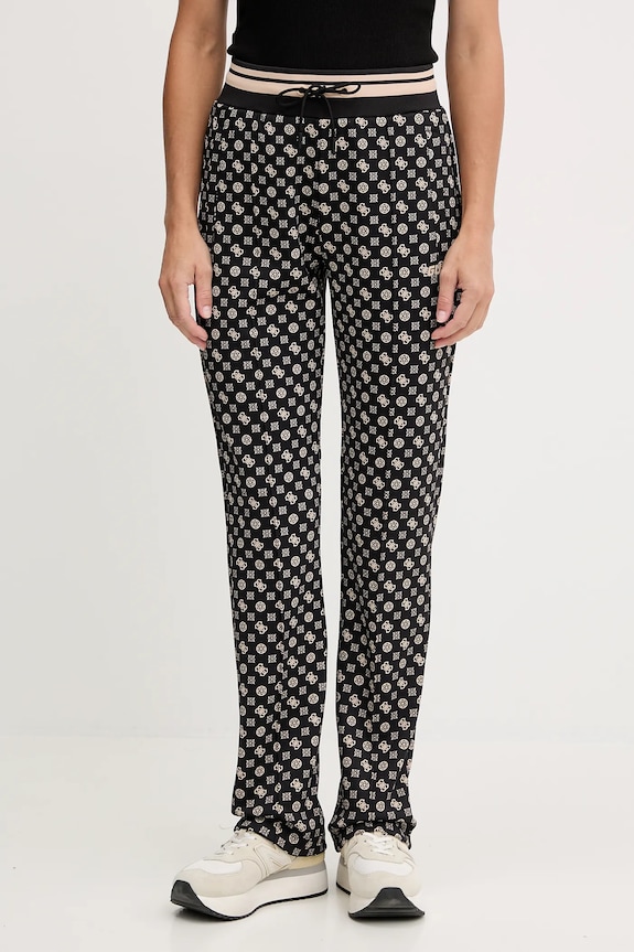 Guess spodnie dresowe NEW AGGIE wzorzyste czarny V5YB20.KB212